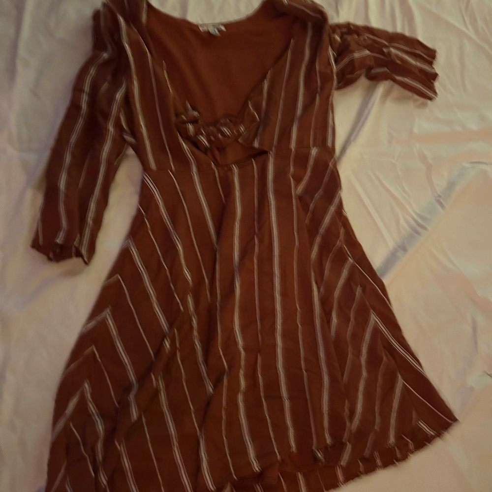 Brown Striped Women's Dress